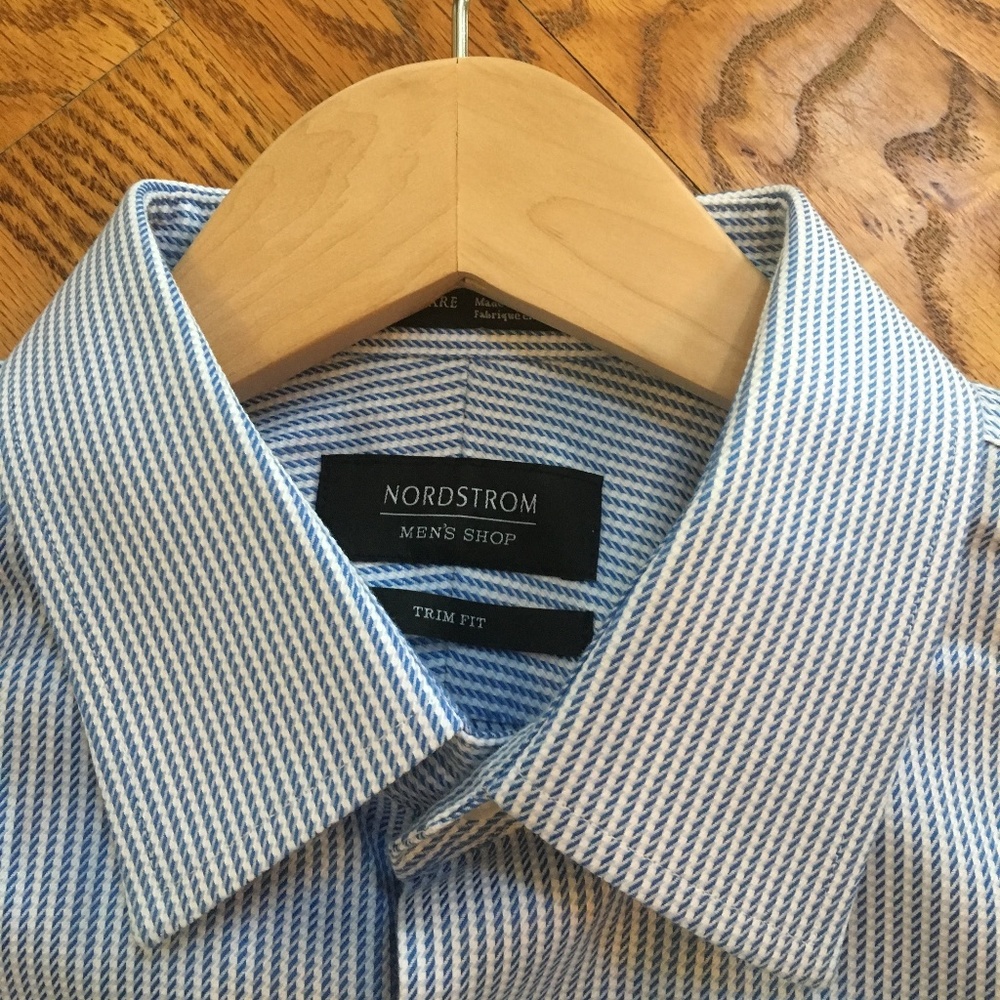Nordstrom Trim Fit Button Down Size 15.5" 34-35